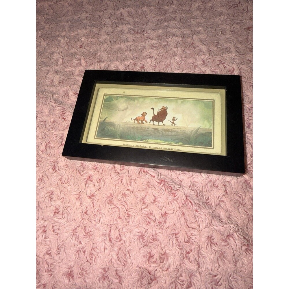 Disney Hallmark Framed Art Print Lion King Hakuna Matata Means No Worries